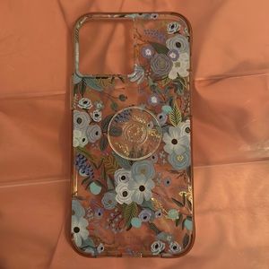 Transparent blue floral case